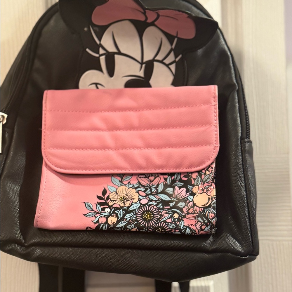 Pink and Black Women's Backpack